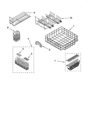 Lower rack parts, optional parts (not included)