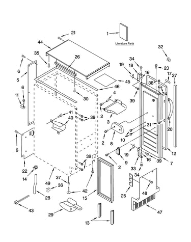 Cabinet liner and door parts
