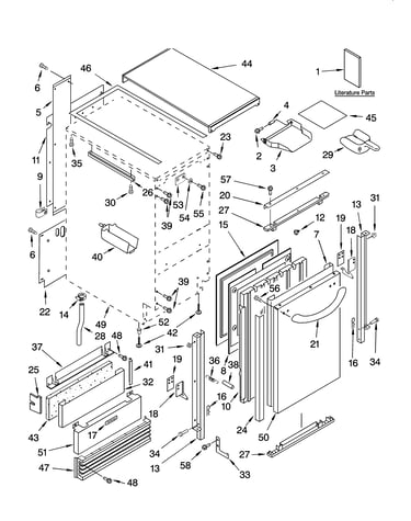 Cabinet liner and door parts