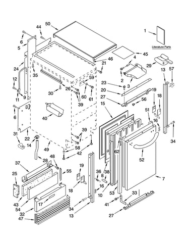 Cabinet liner and door parts