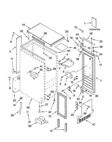 Cabinet liner and door parts