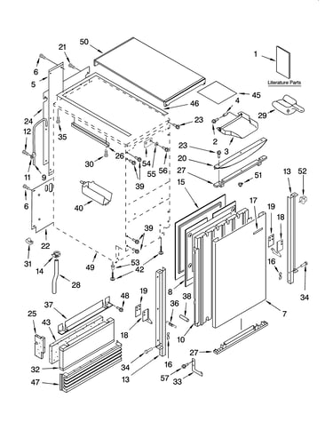 Cabinet liner and door parts
