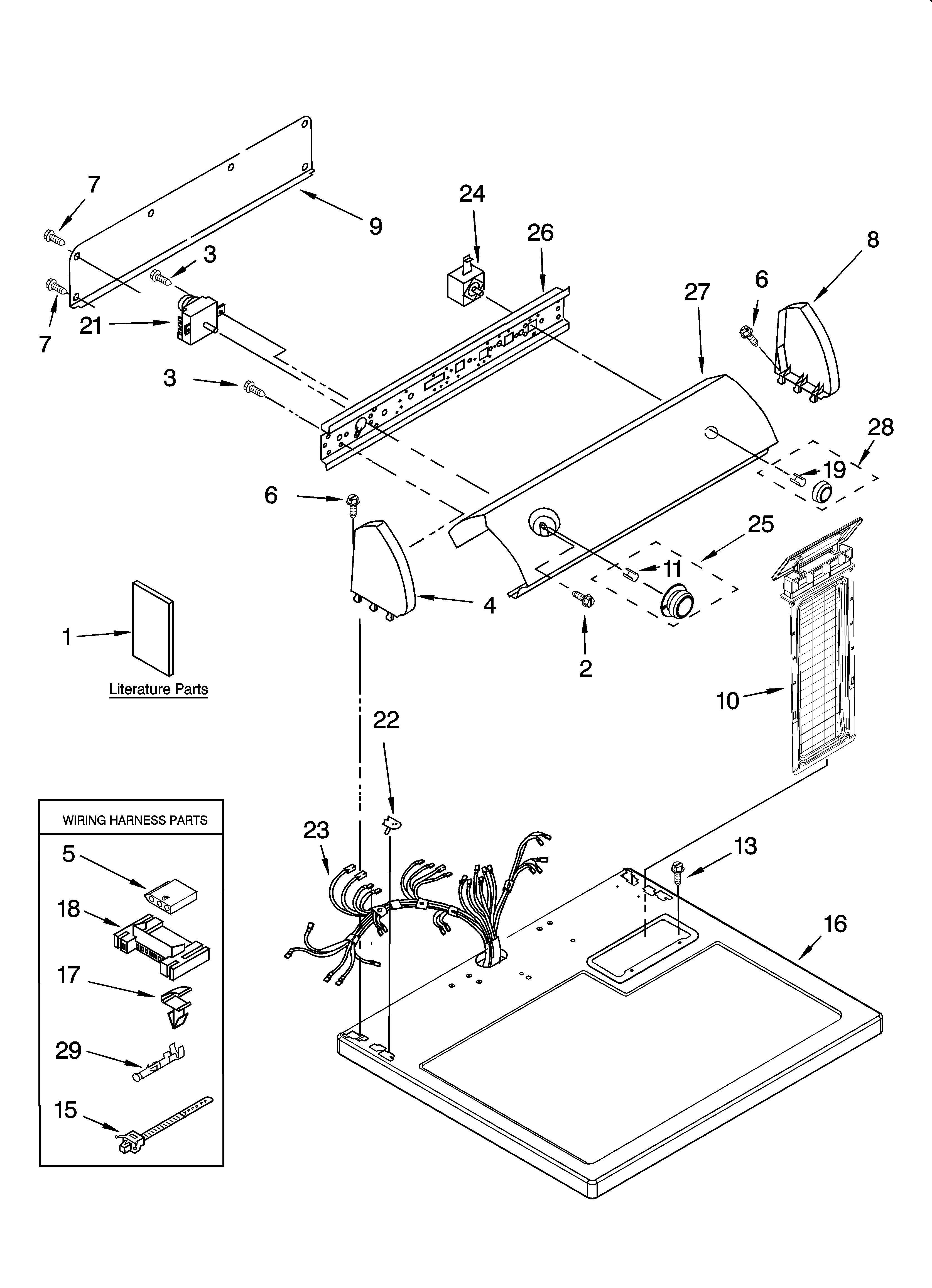Top and console parts
