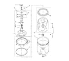 Roper RTW4300SQ0 agitator, basket and tub parts diagram