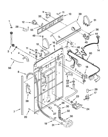 Controls and rear panel parts