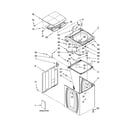 Whirlpool WTW6200SW0 top and cabinet parts diagram