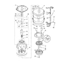 Whirlpool WTW6200SW0 motor, basket and tub parts diagram