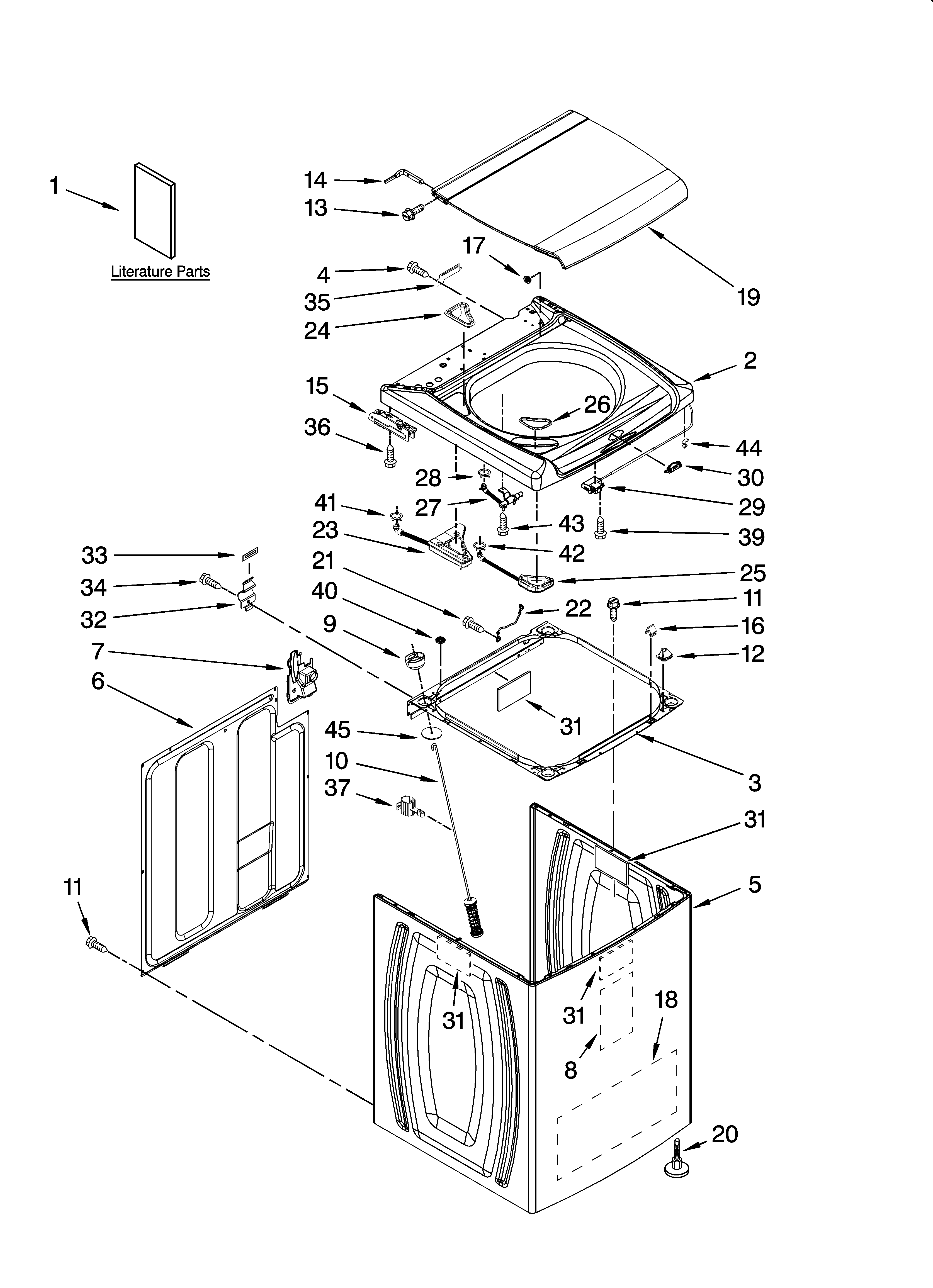 Top and cabinet parts