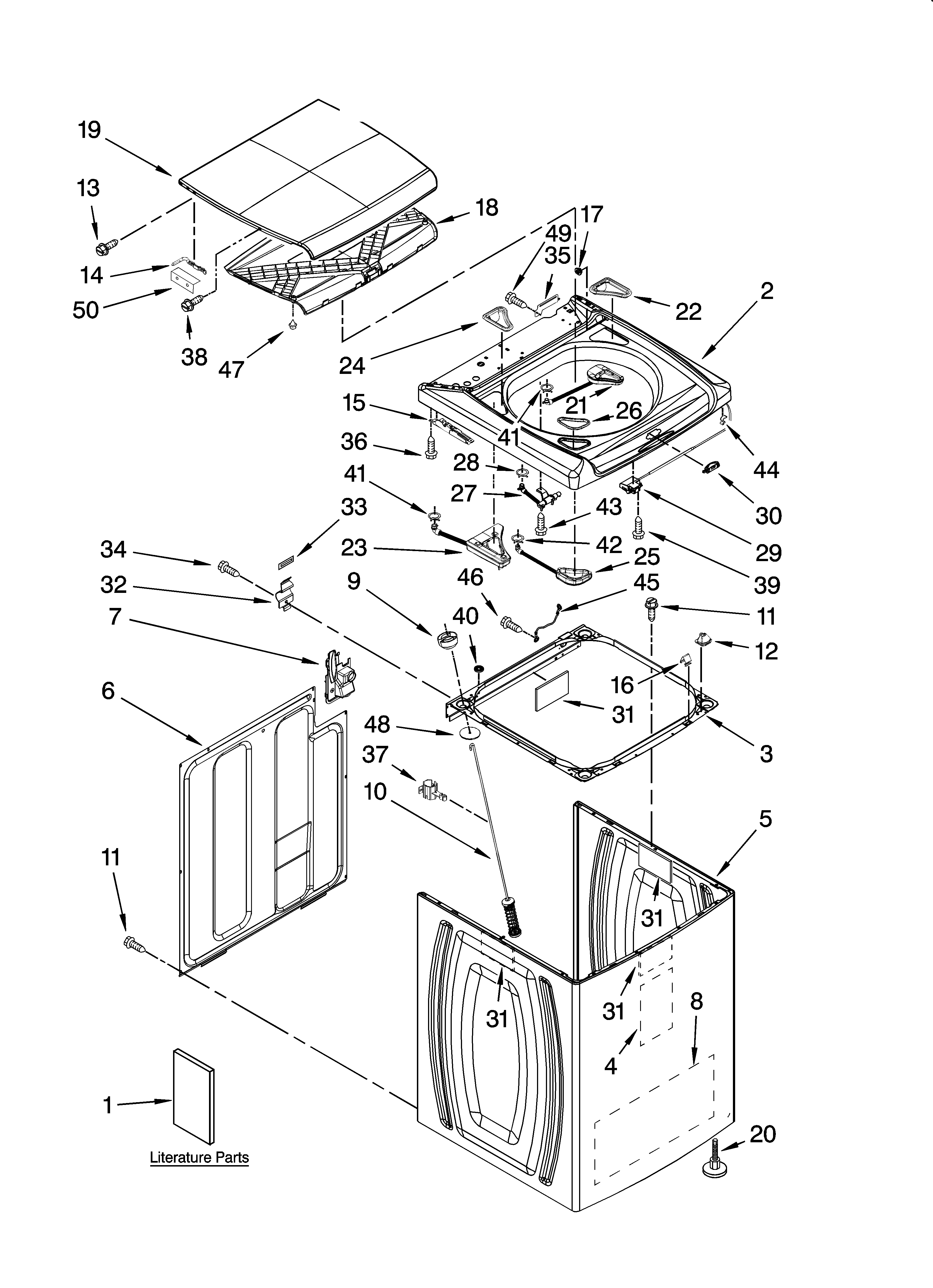 Top and cabinet parts