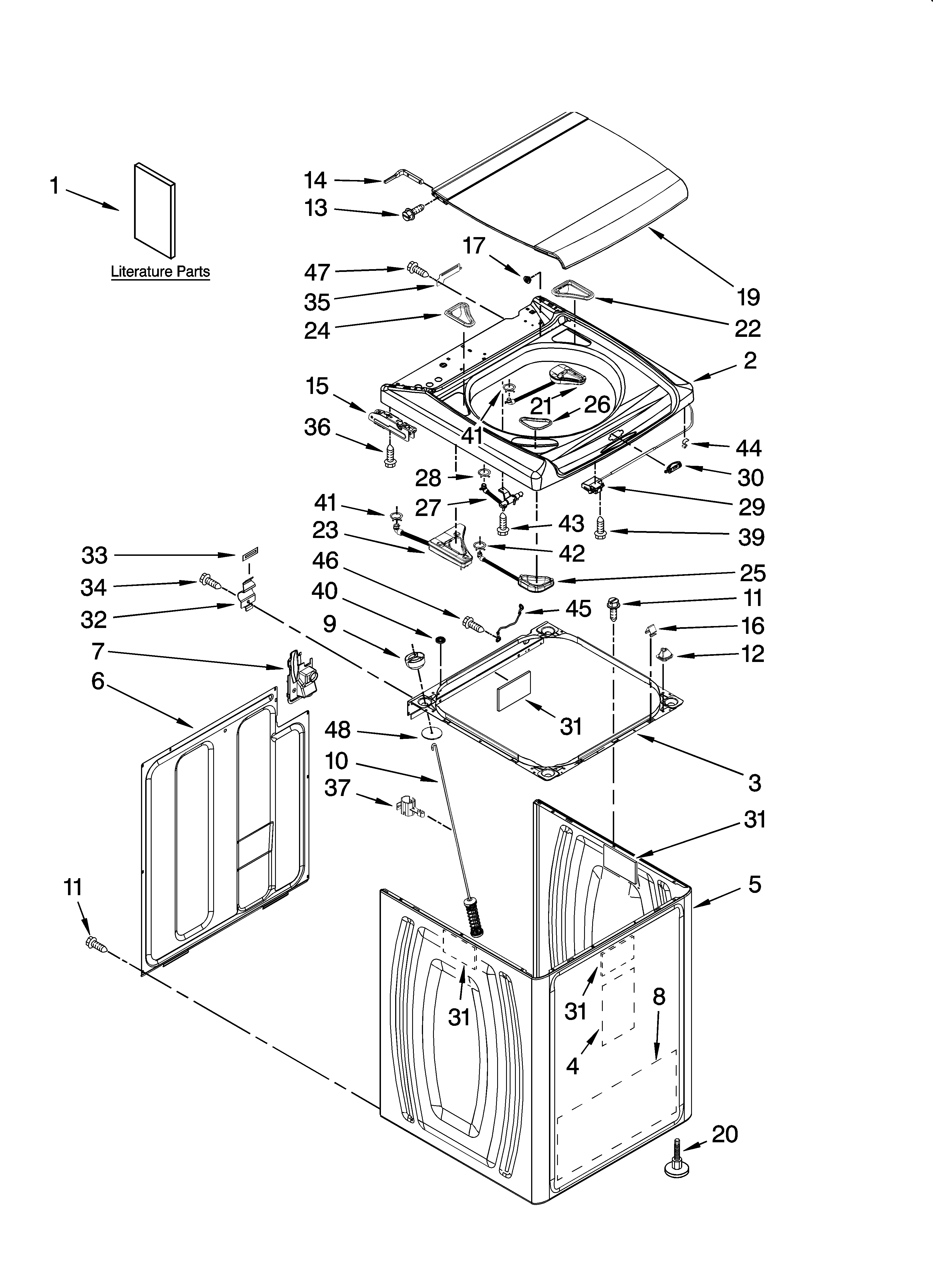 Top and cabinet parts