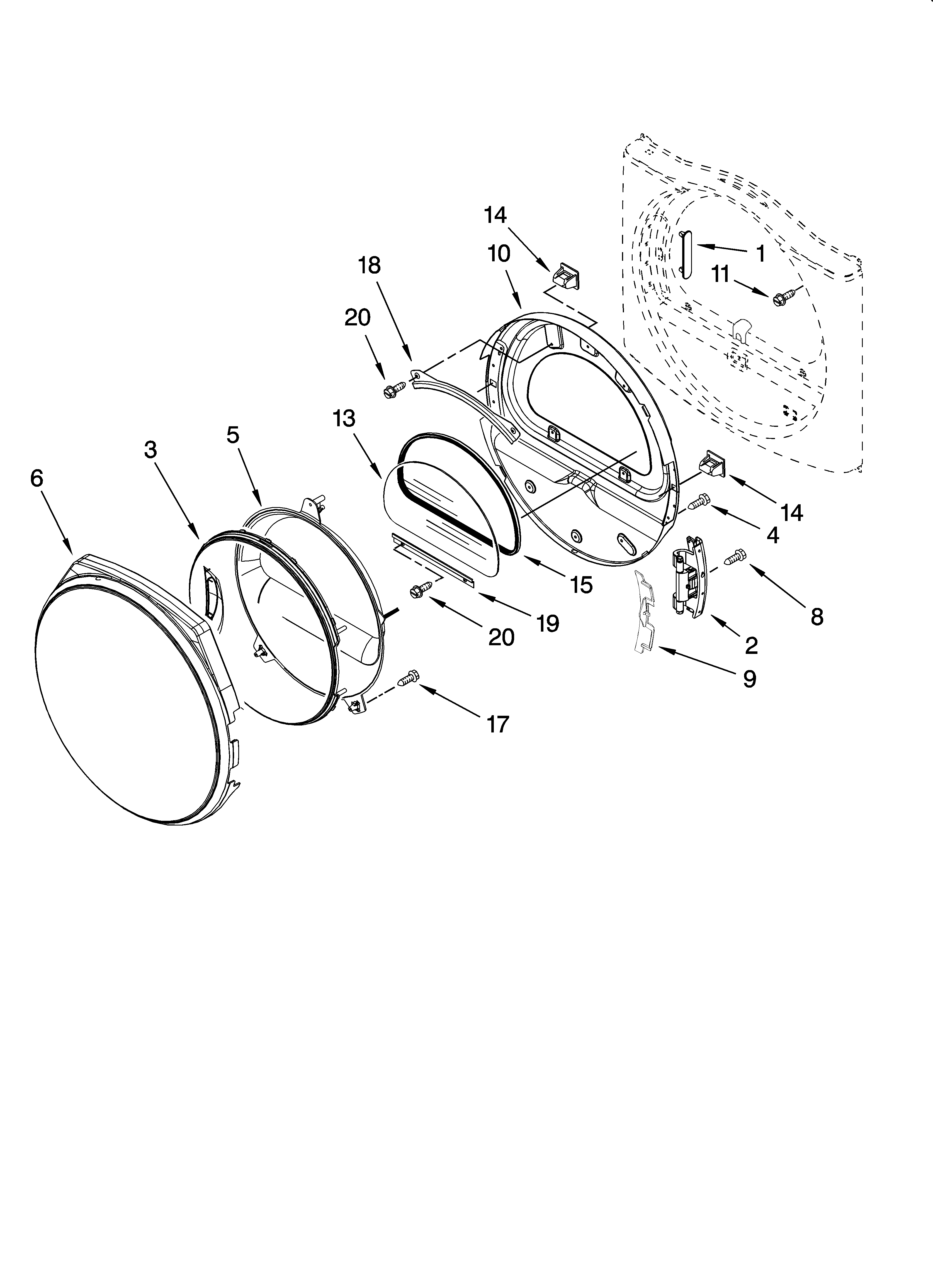 Door parts, optional parts (not included)