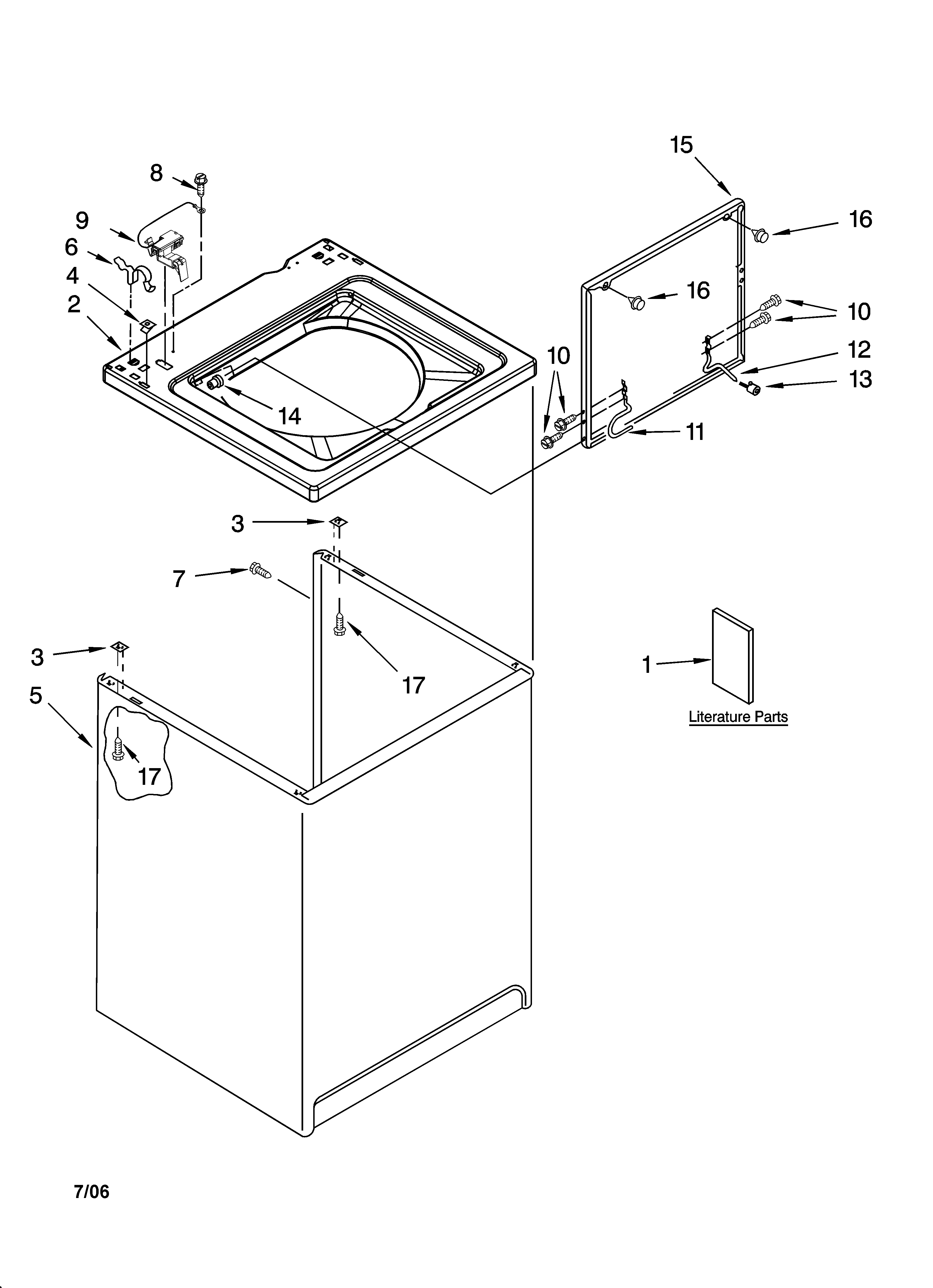 Top and cabinet parts