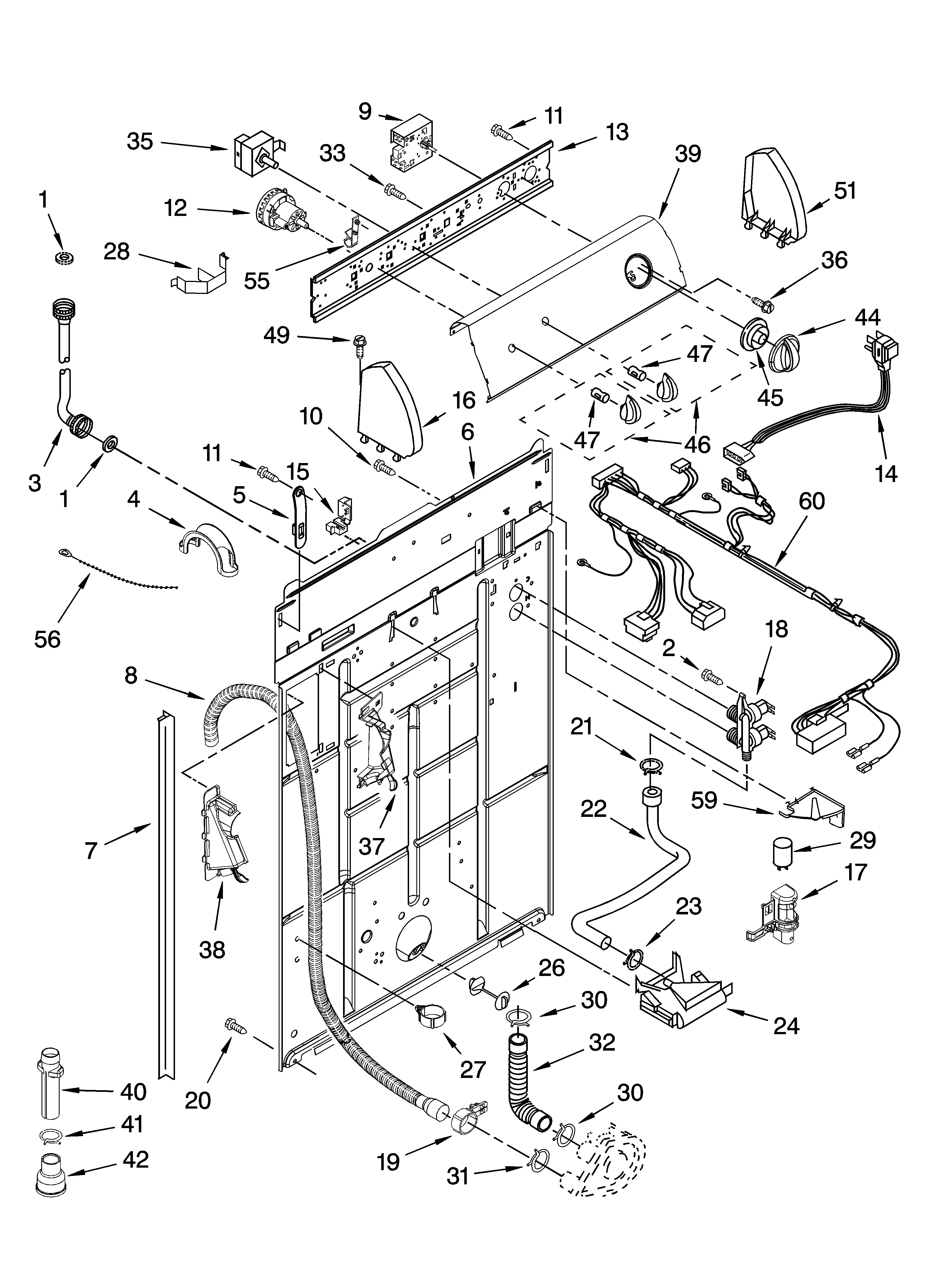 Controls and rear panel parts