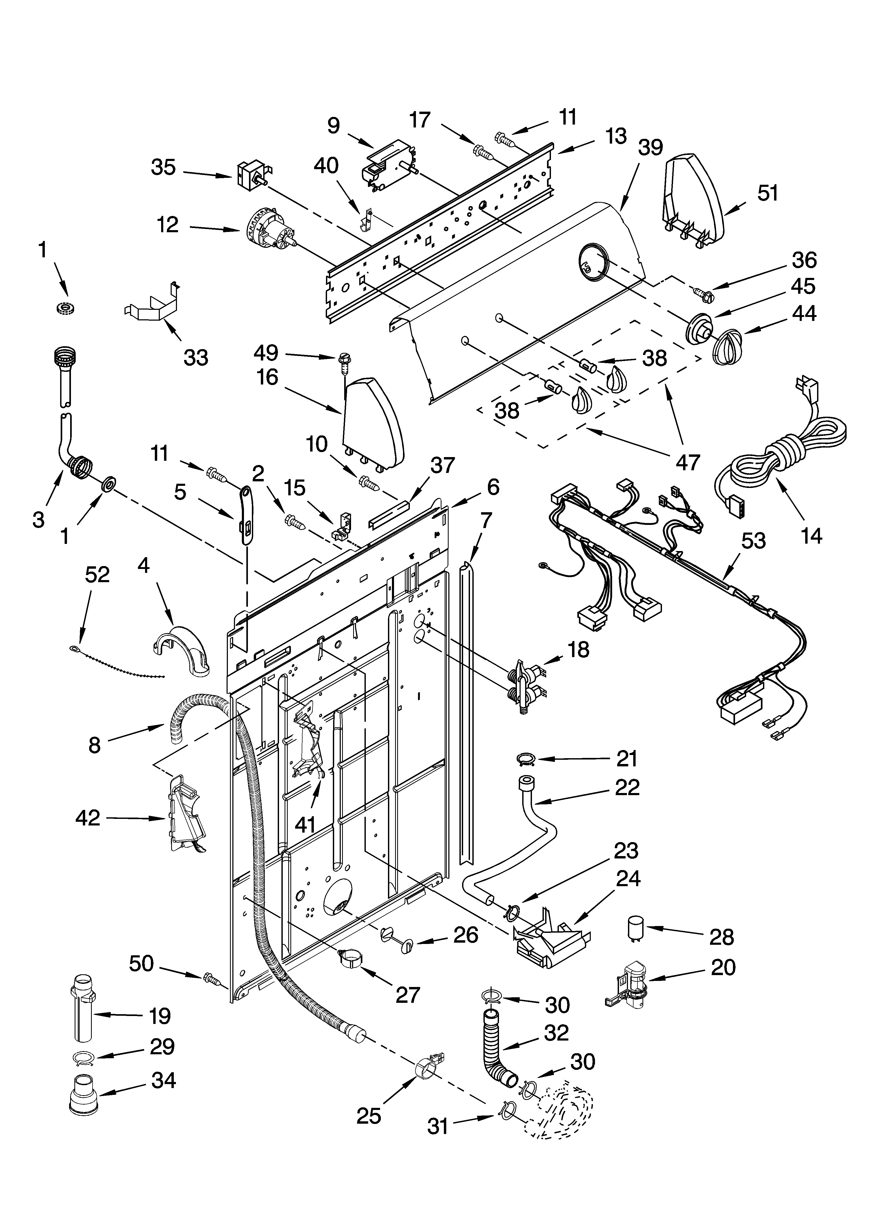 Controls and rear panel parts