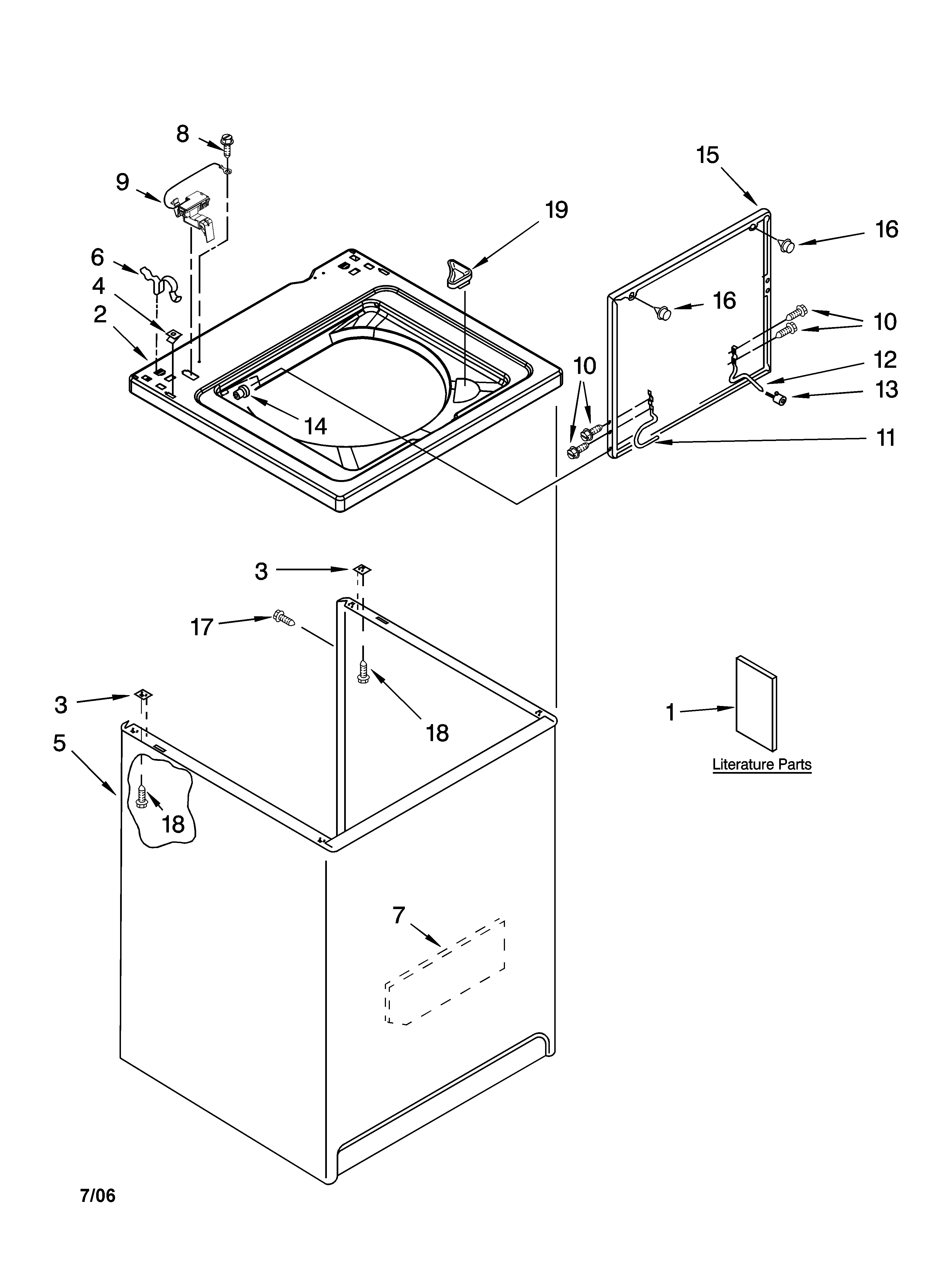 Top and cabinet parts