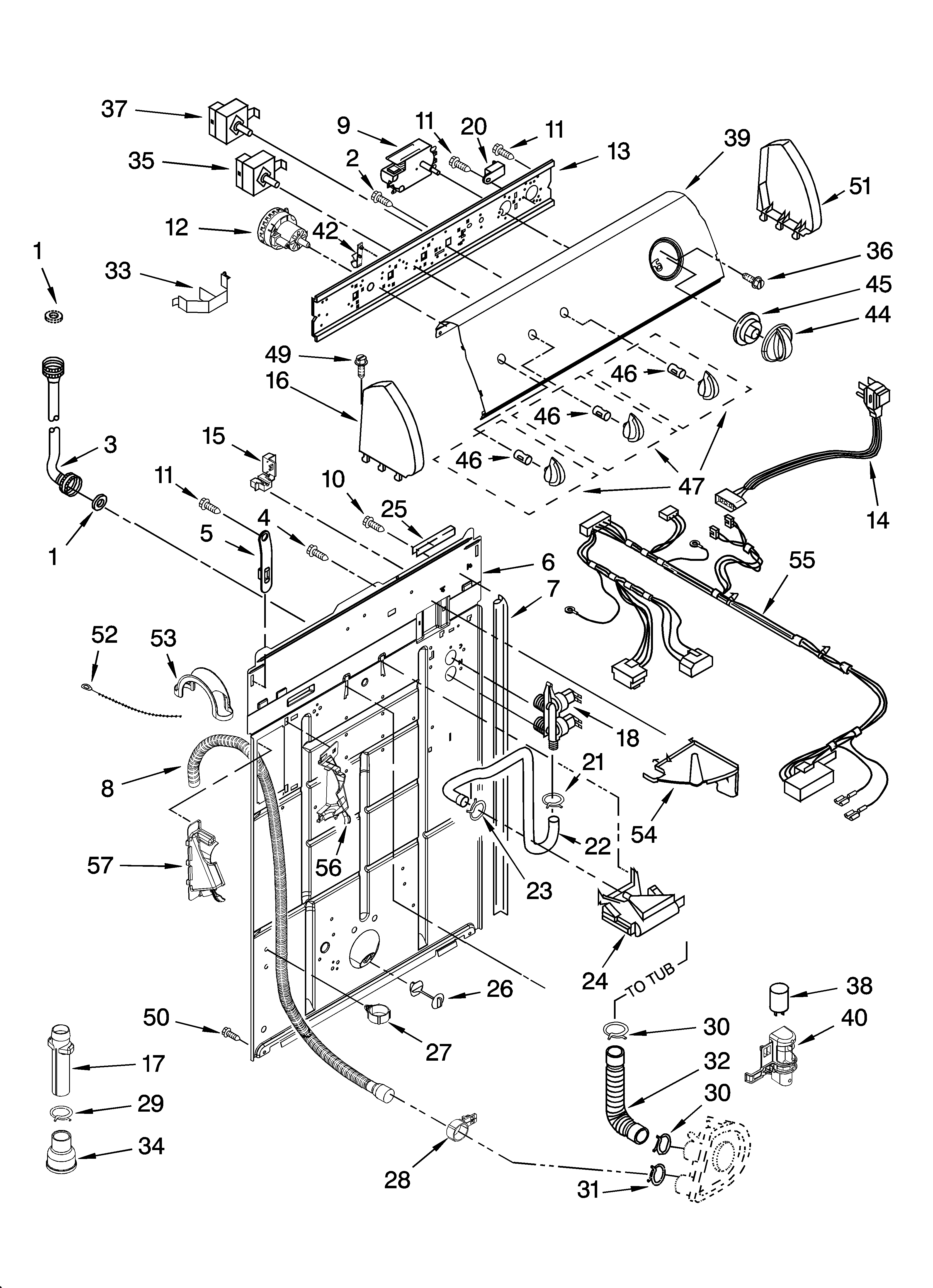 Controls and rear panel parts