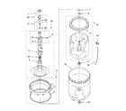 Whirlpool 2DWTW5605SQ0 agitator, basket and tub parts diagram