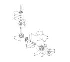 Whirlpool 2DWTW5605SQ0 brake, clutch, gearcase, motor and pump parts diagram