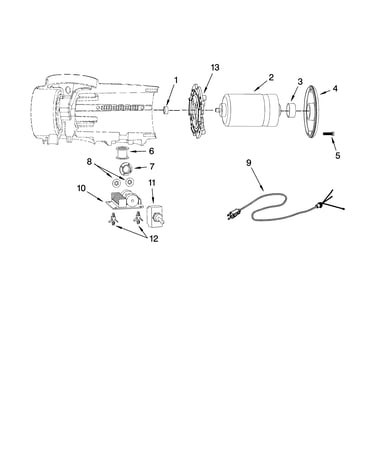 Motor and control parts