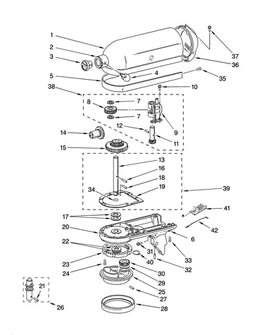 Case, gearing and planetary unit