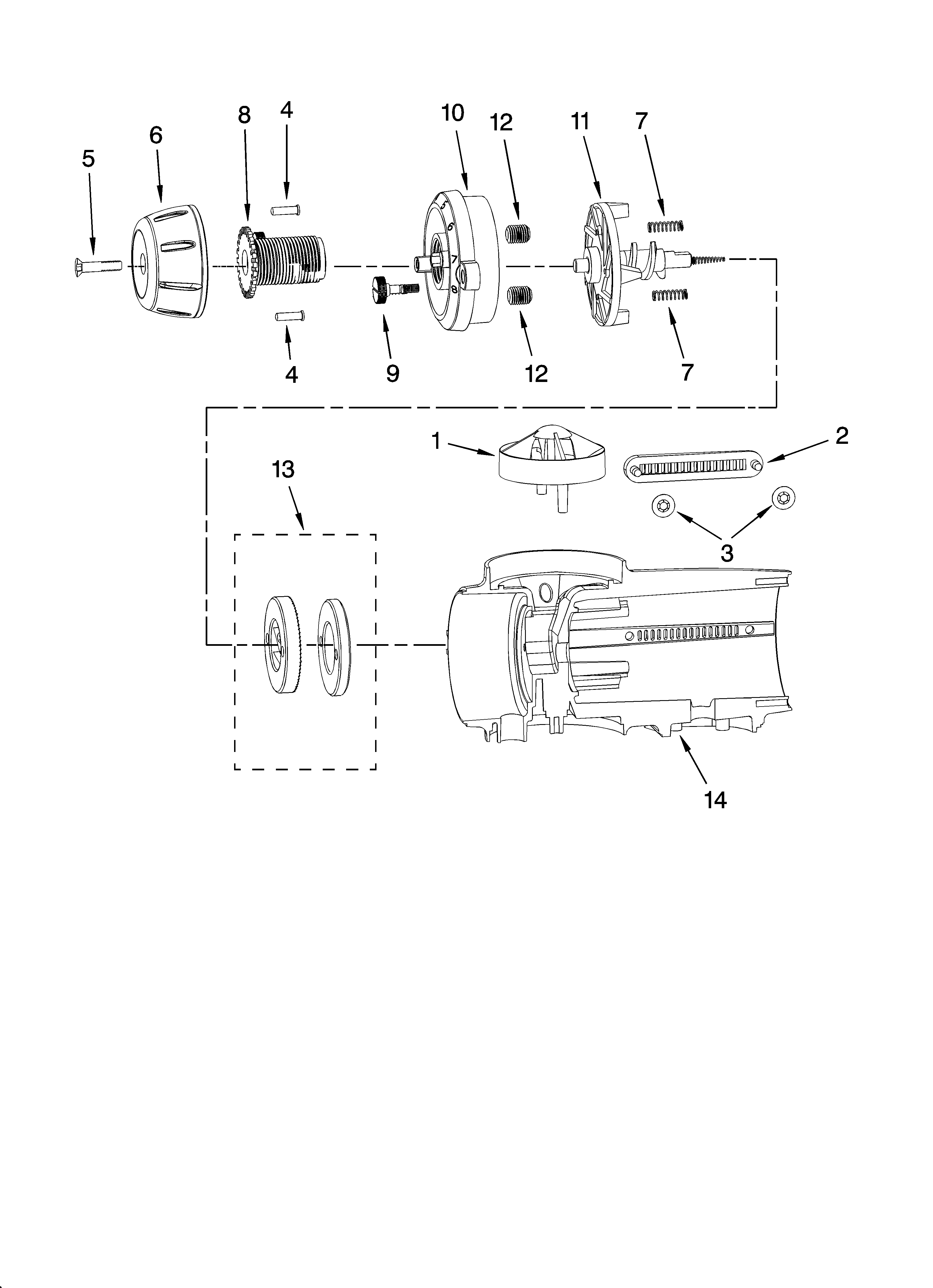 MOTOR HOUSING AND BURR ASSEMBLY PARTS