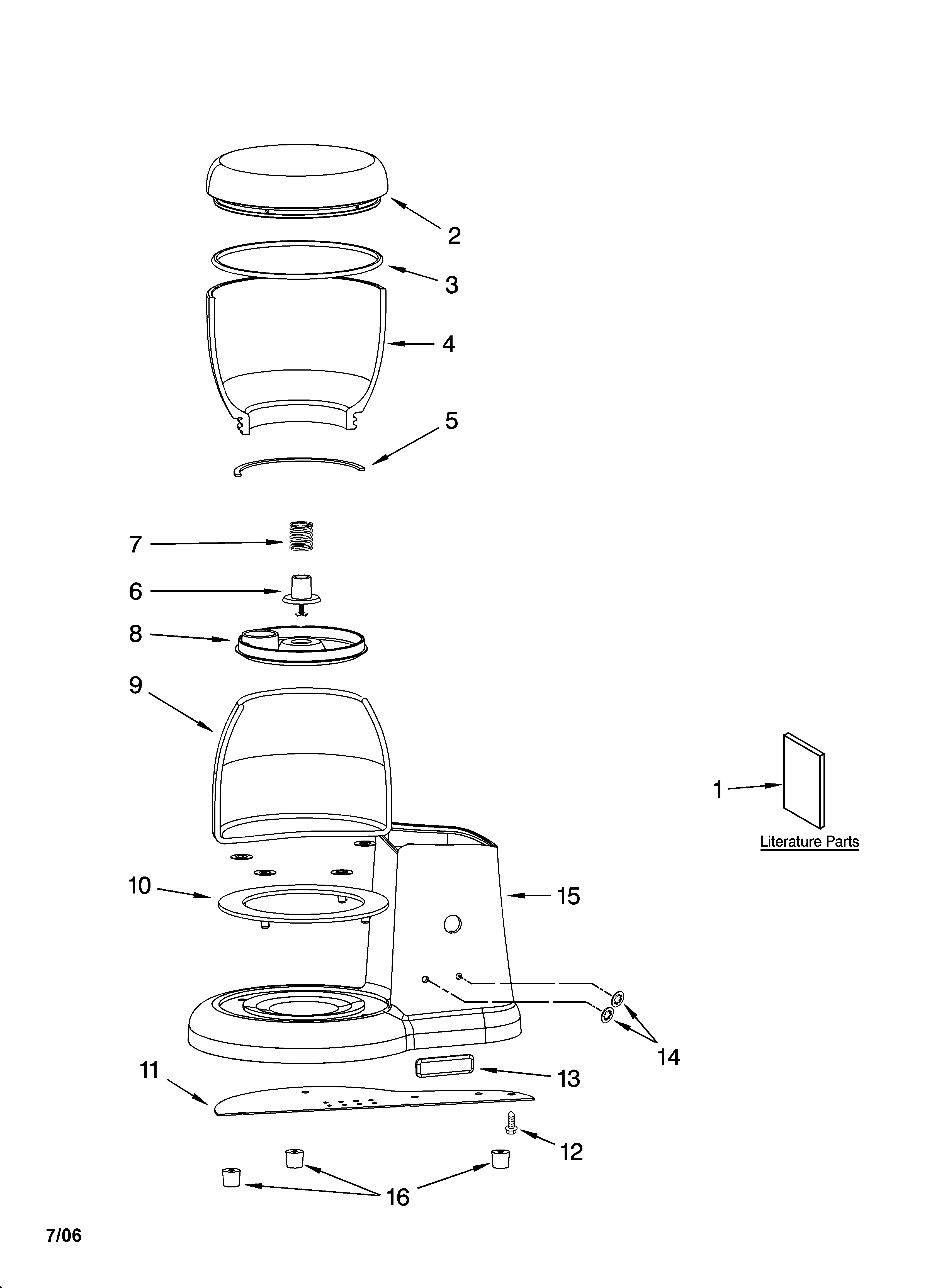 Pedestal jar assembly parts