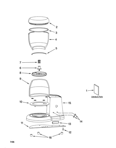 Pedestal jar assembly parts