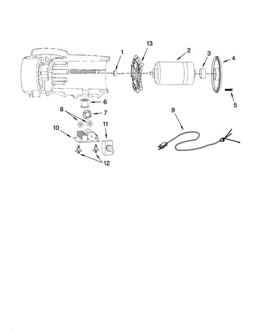Motor and control parts