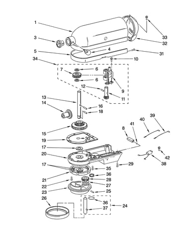 Case, gearing and planetary unit