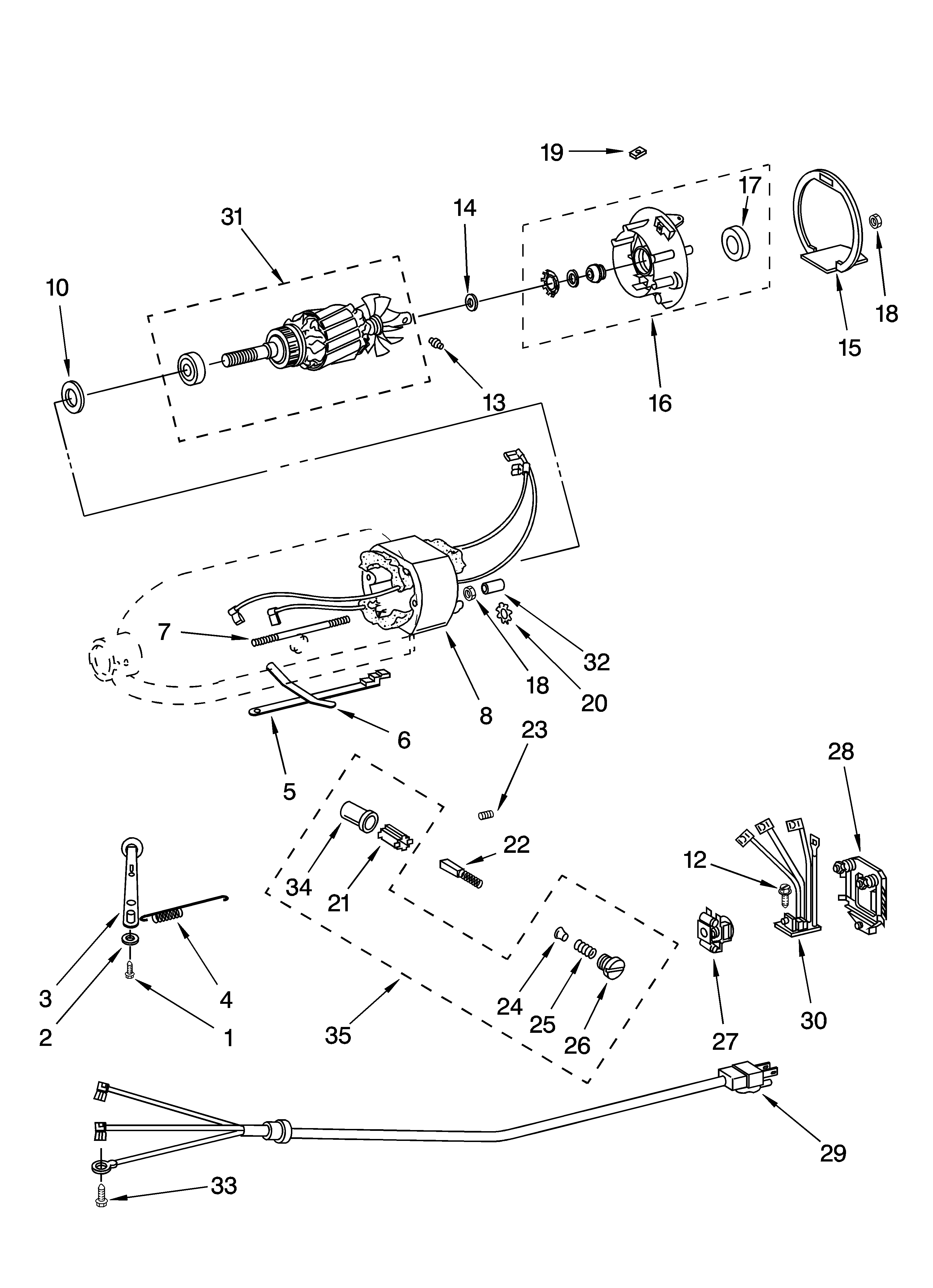 Motor and control parts, optional parts