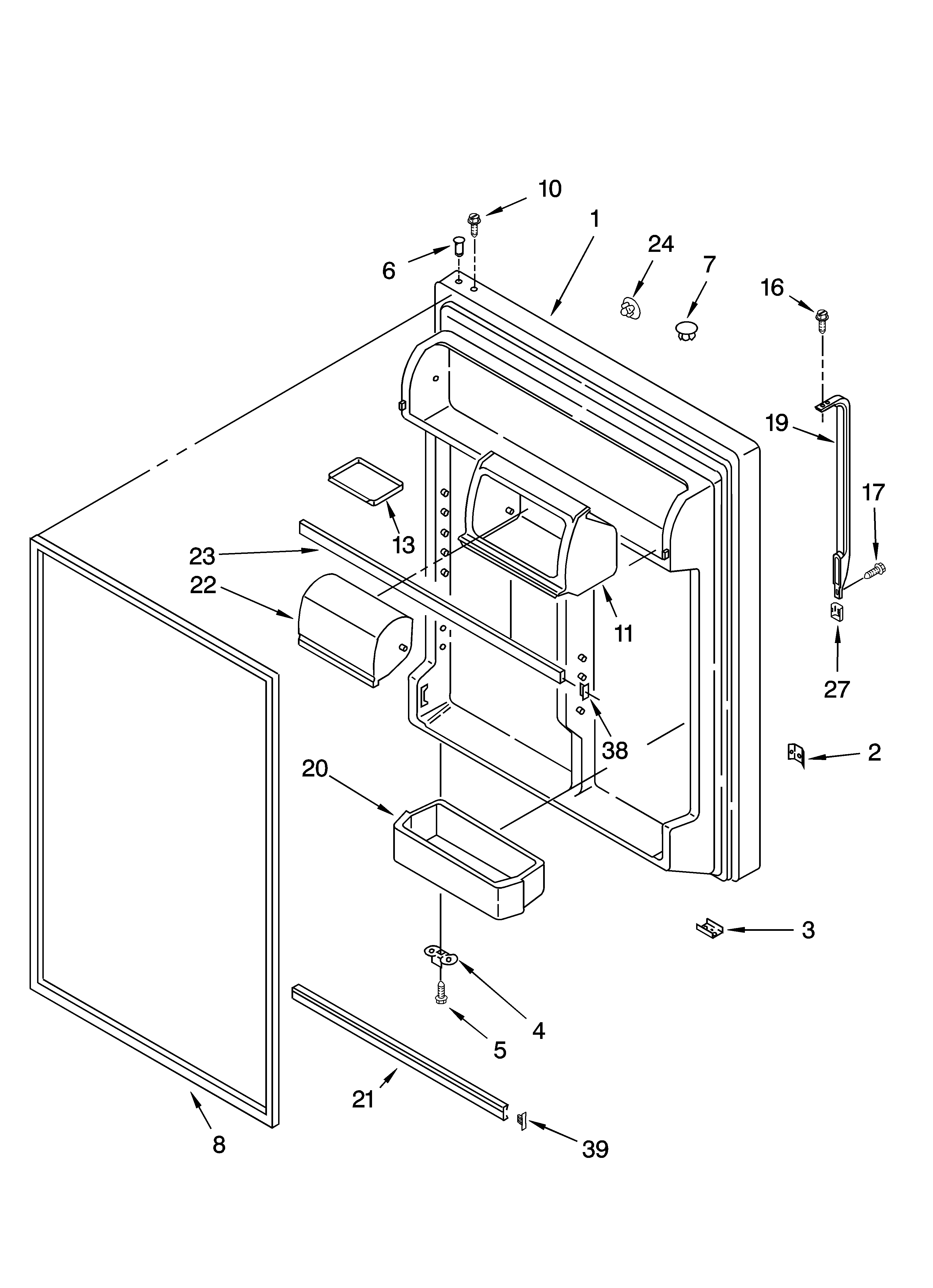 Refrigerator door parts