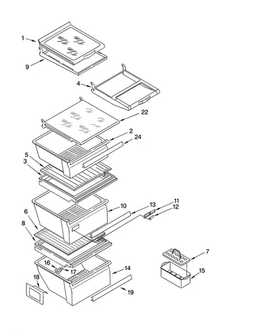 Refrigerator shelf parts