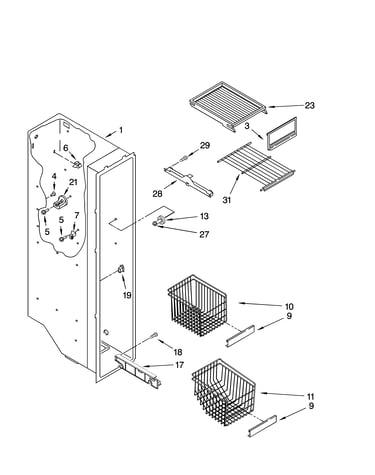 Freezer liner parts