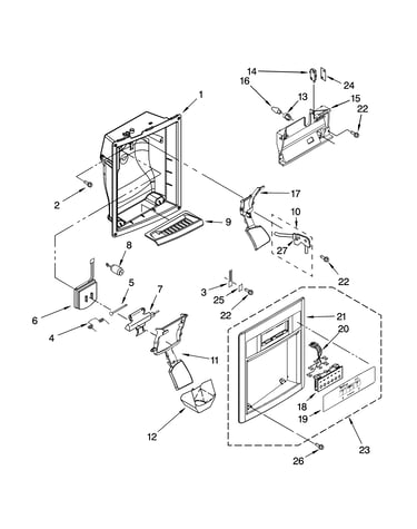 Dispenser front parts