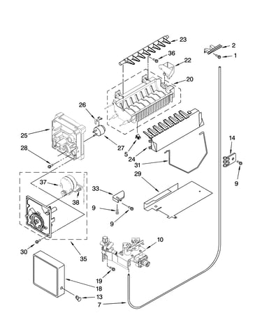 Icemaker parts, optional parts (not included)