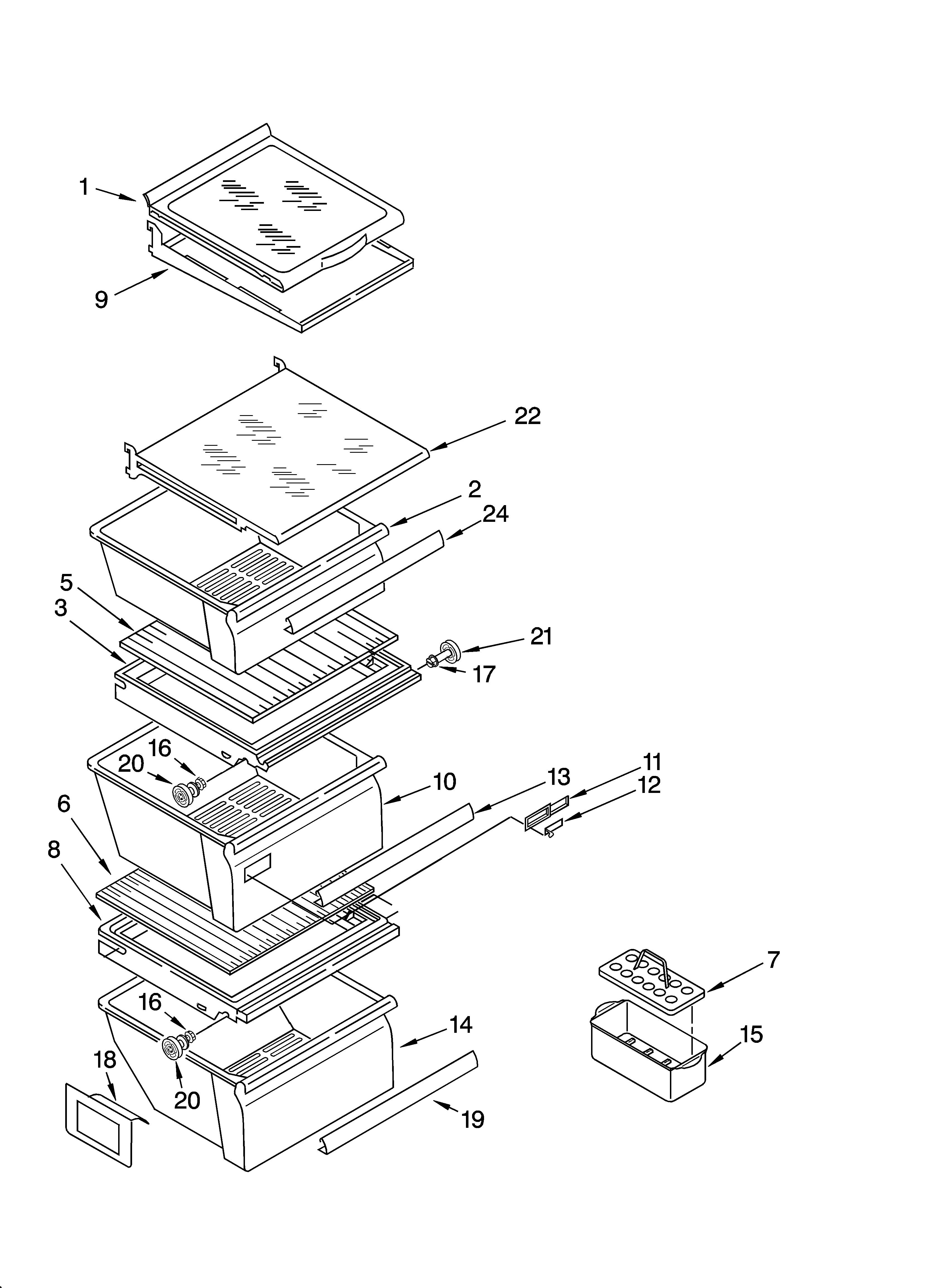 REFRIGERATOR SHELF PARTS