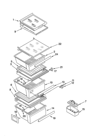 Refrigerator shelf parts