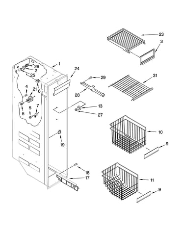 Freezer liner parts