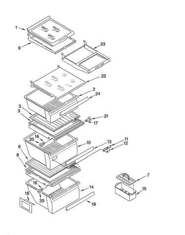 Refrigerator shelf parts