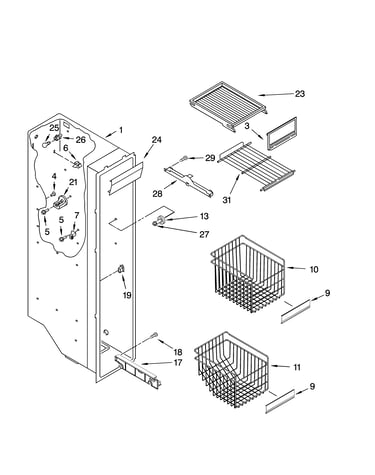 Freezer liner parts