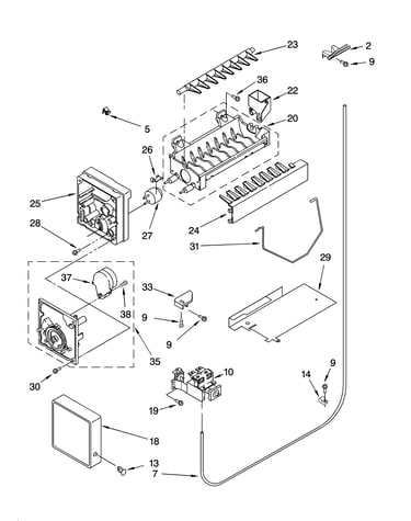 Icemaker parts, optional parts (not included)