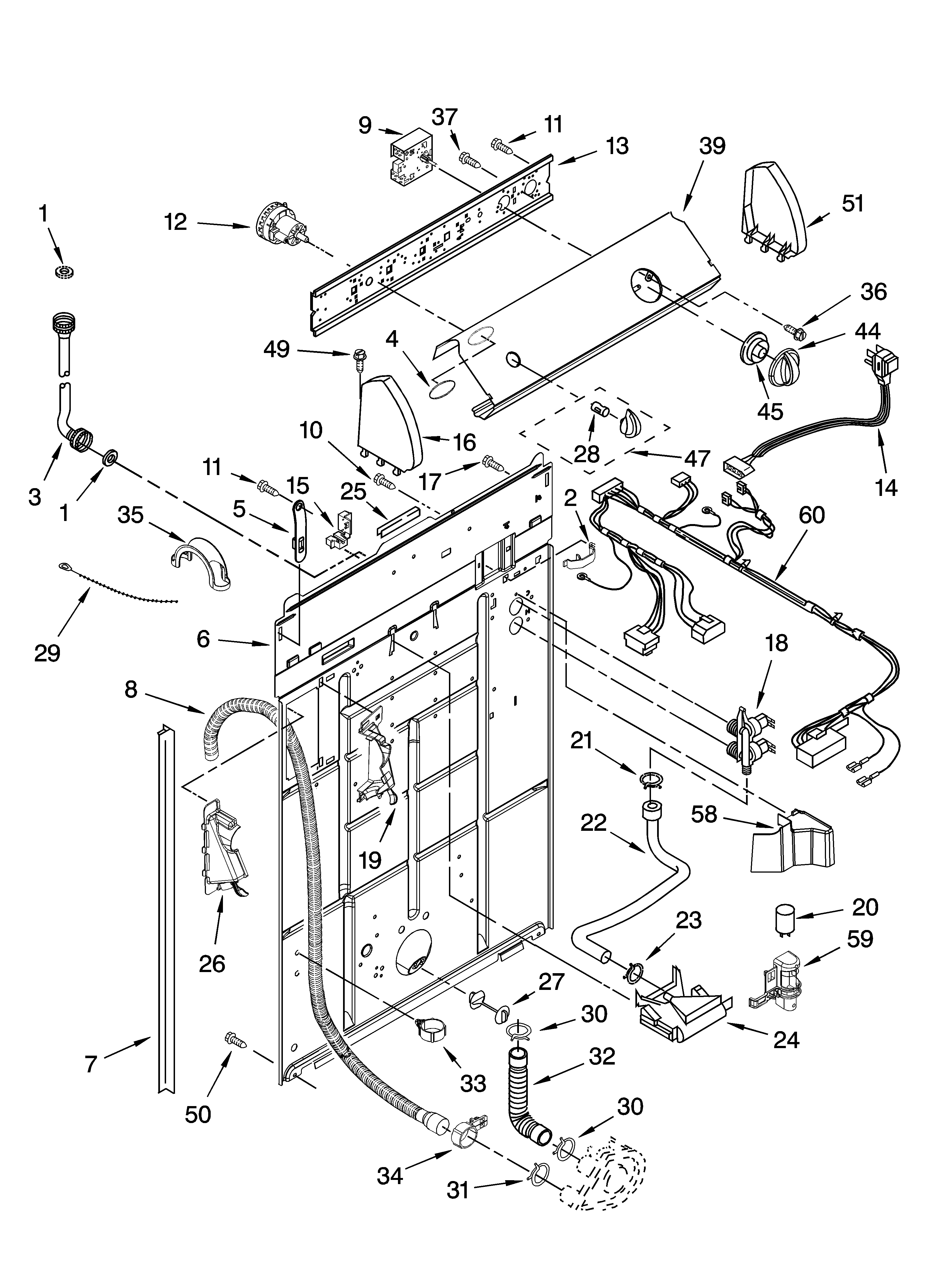 Controls and rear panel parts