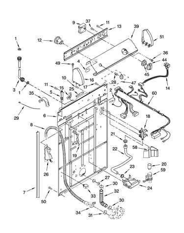 Controls and rear panel parts