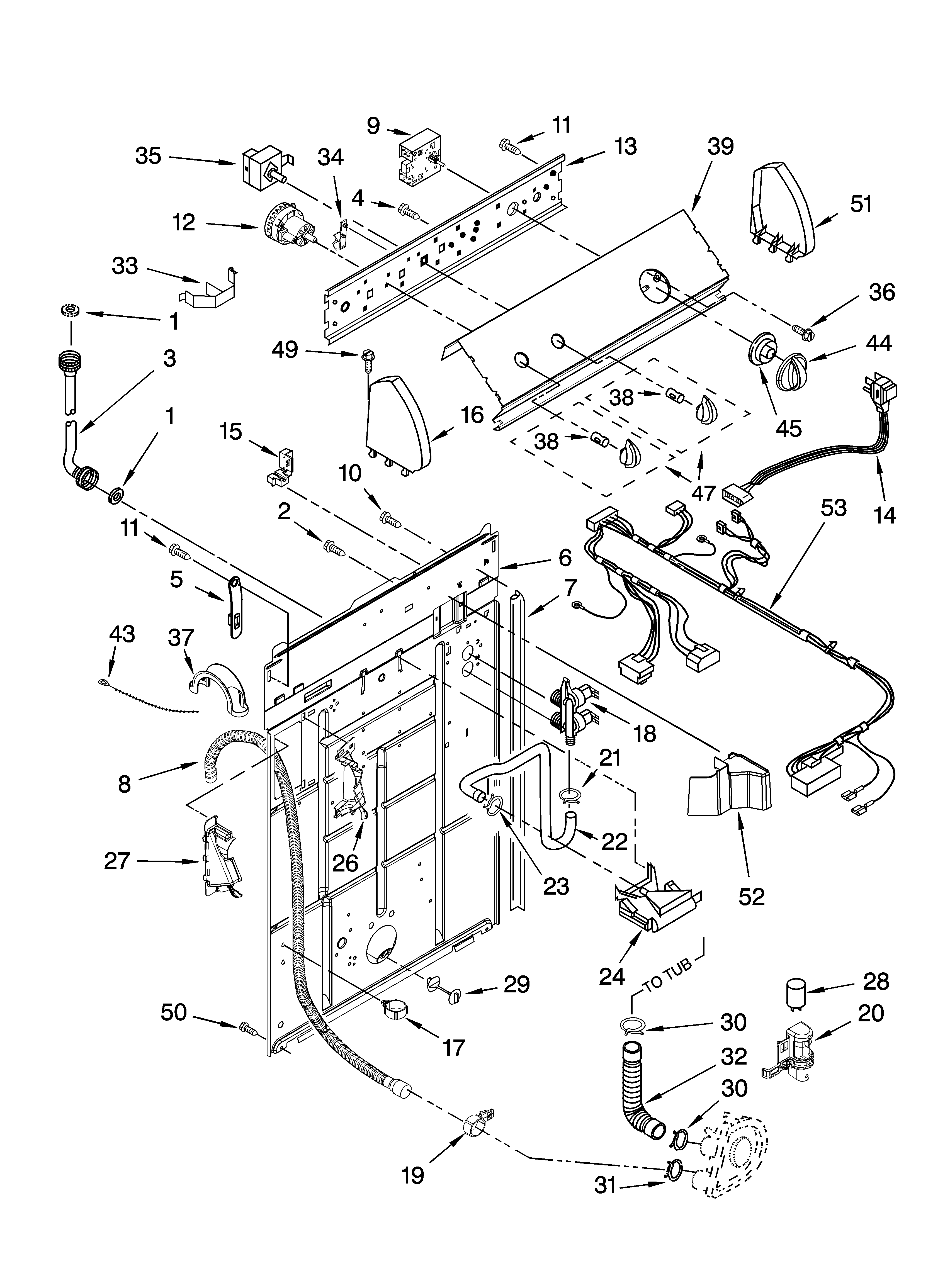 Controls and rear panel parts