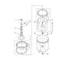 Whirlpool 7MWT95500SQ0 agitator, basket and tub parts diagram