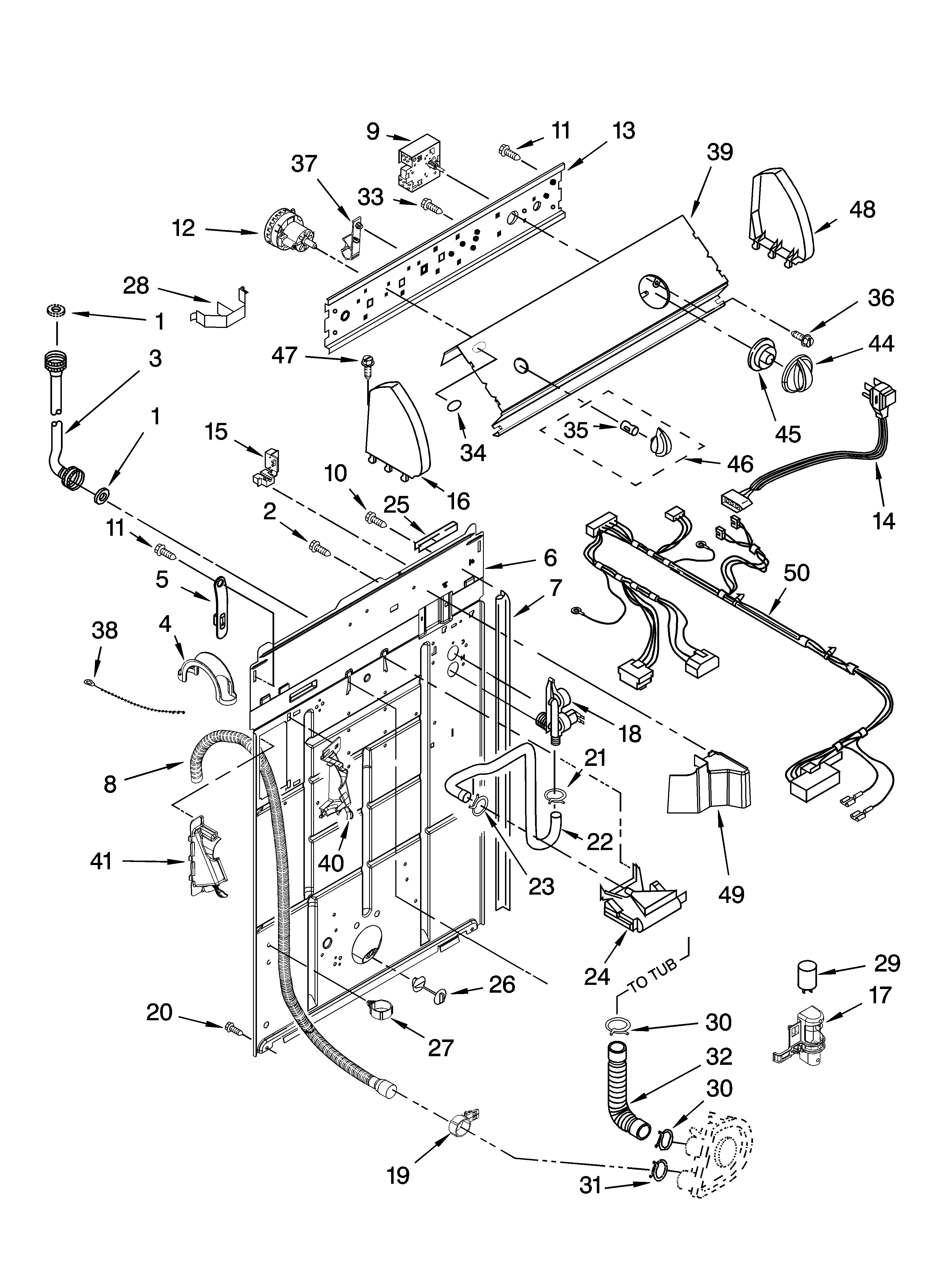 Controls and rear panel parts