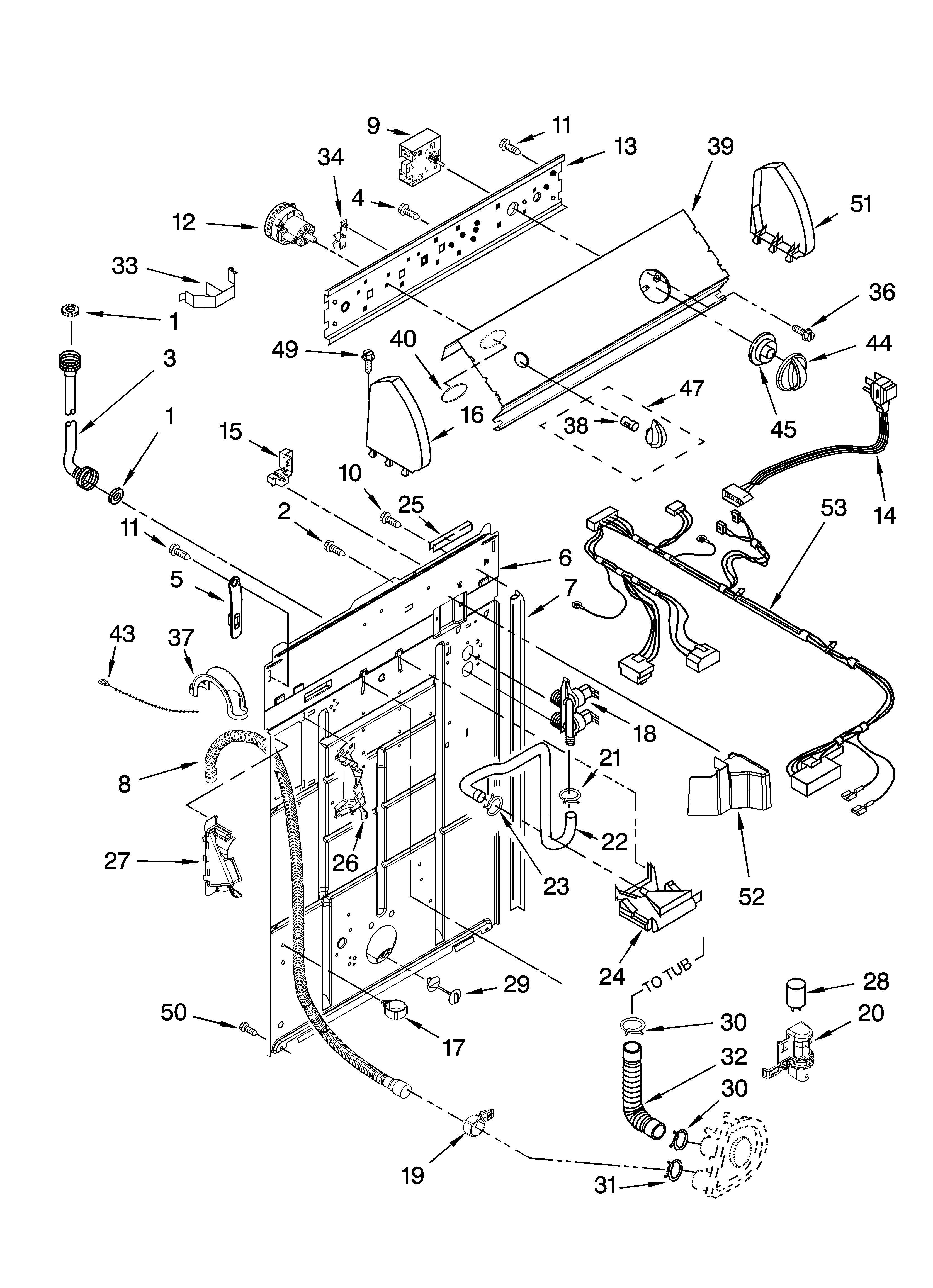 Controls and rear panel parts