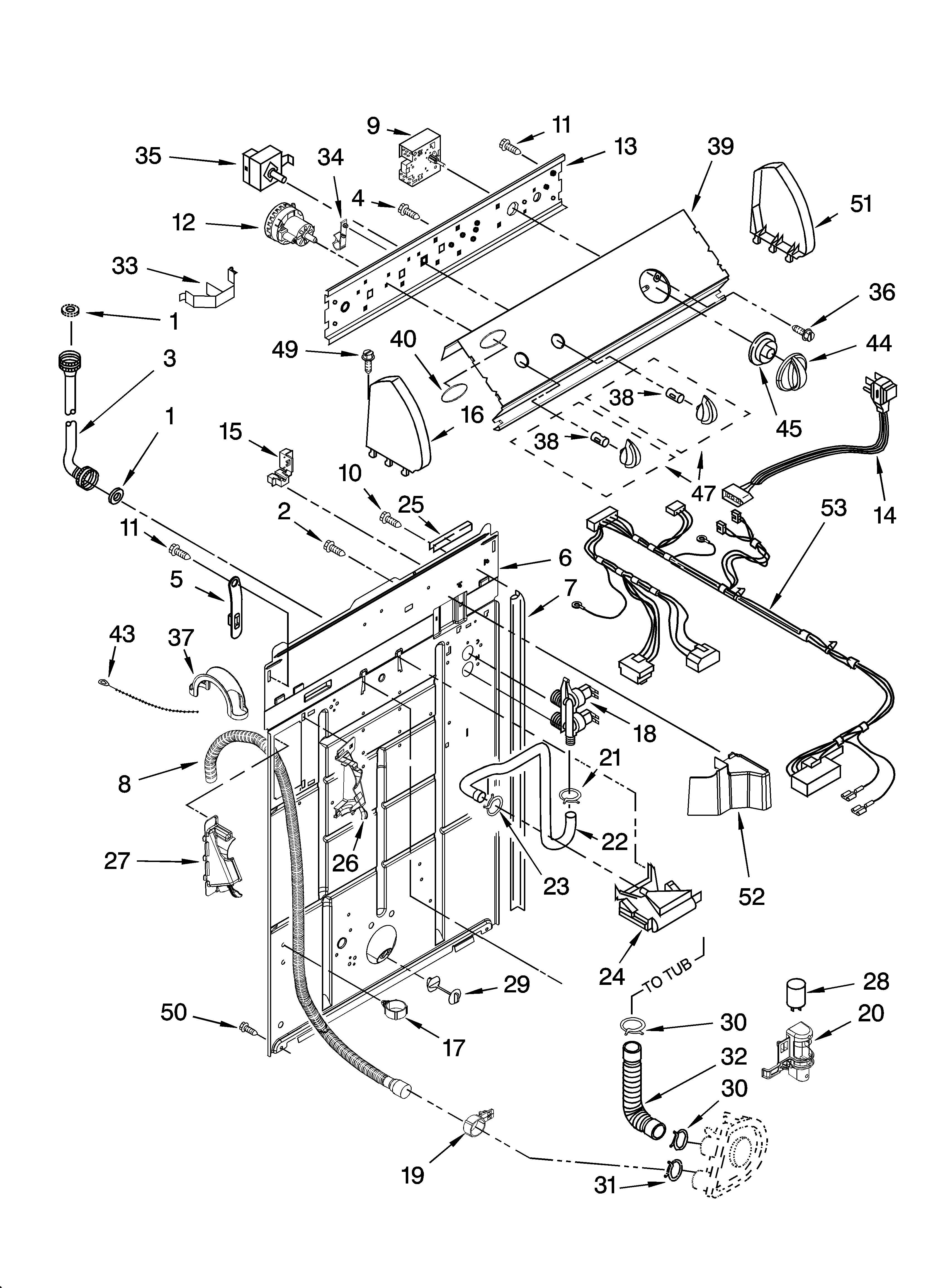 Controls and rear panel parts