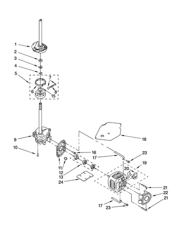 Brake, clutch, gearcase, motor and pump parts