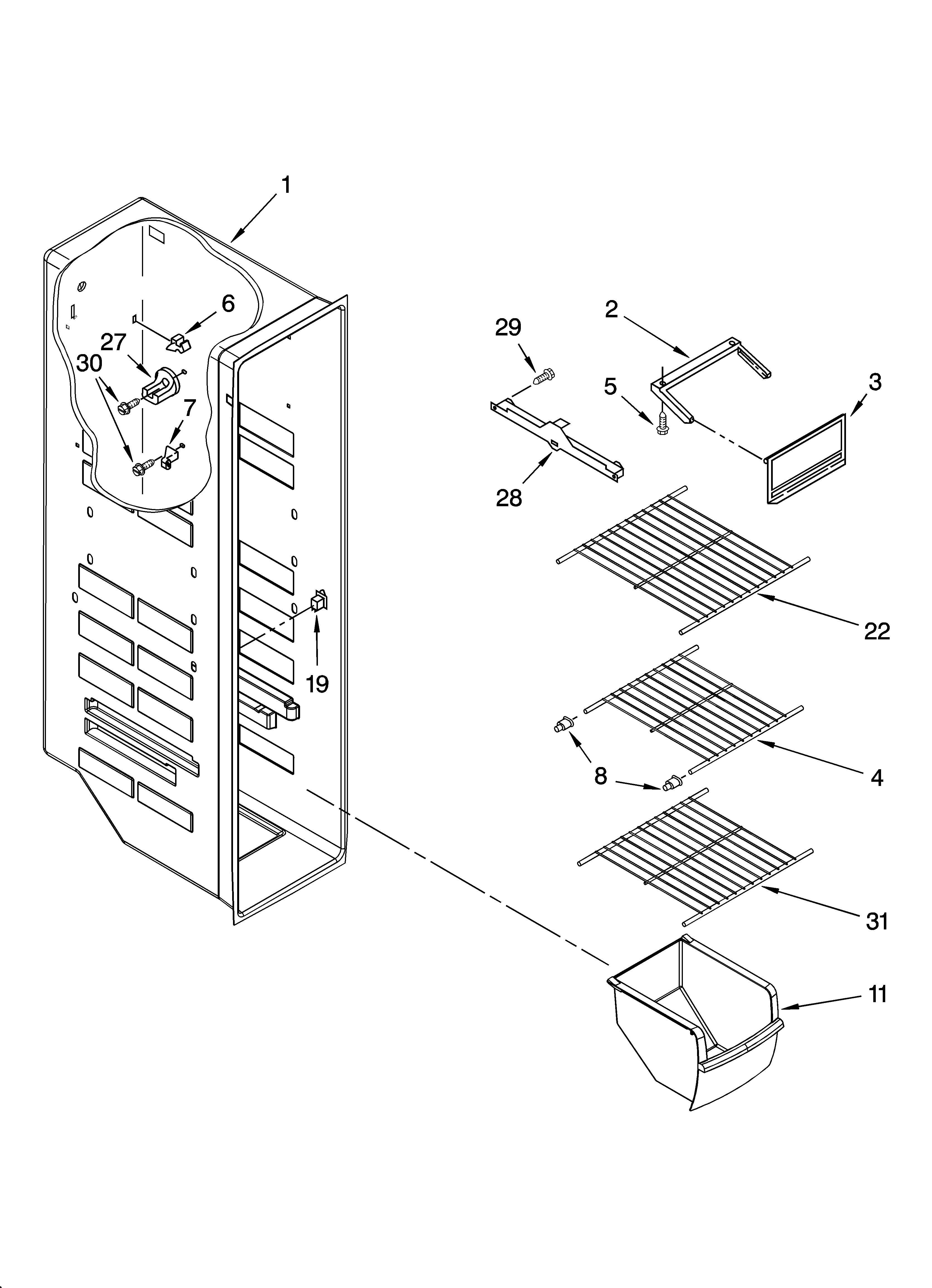 Freezer liner parts